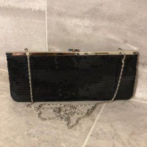 Black Sequined Shoulder Bag